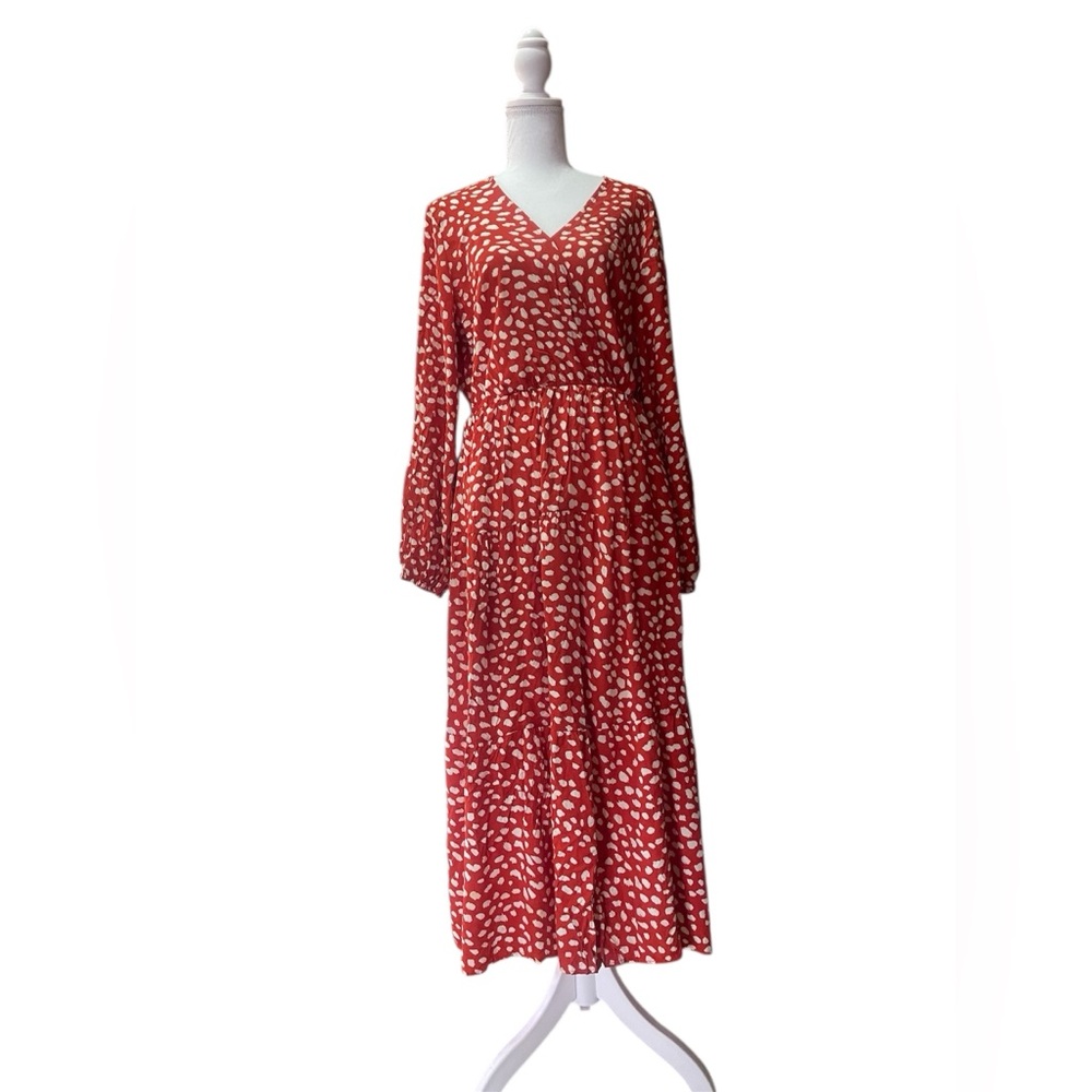 PRETTY GARDEN, Red Floral Maxi Dress